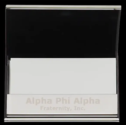 Alpha Leather Embossed Business Card Holder