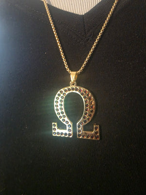 Omega Necklace with purple stones