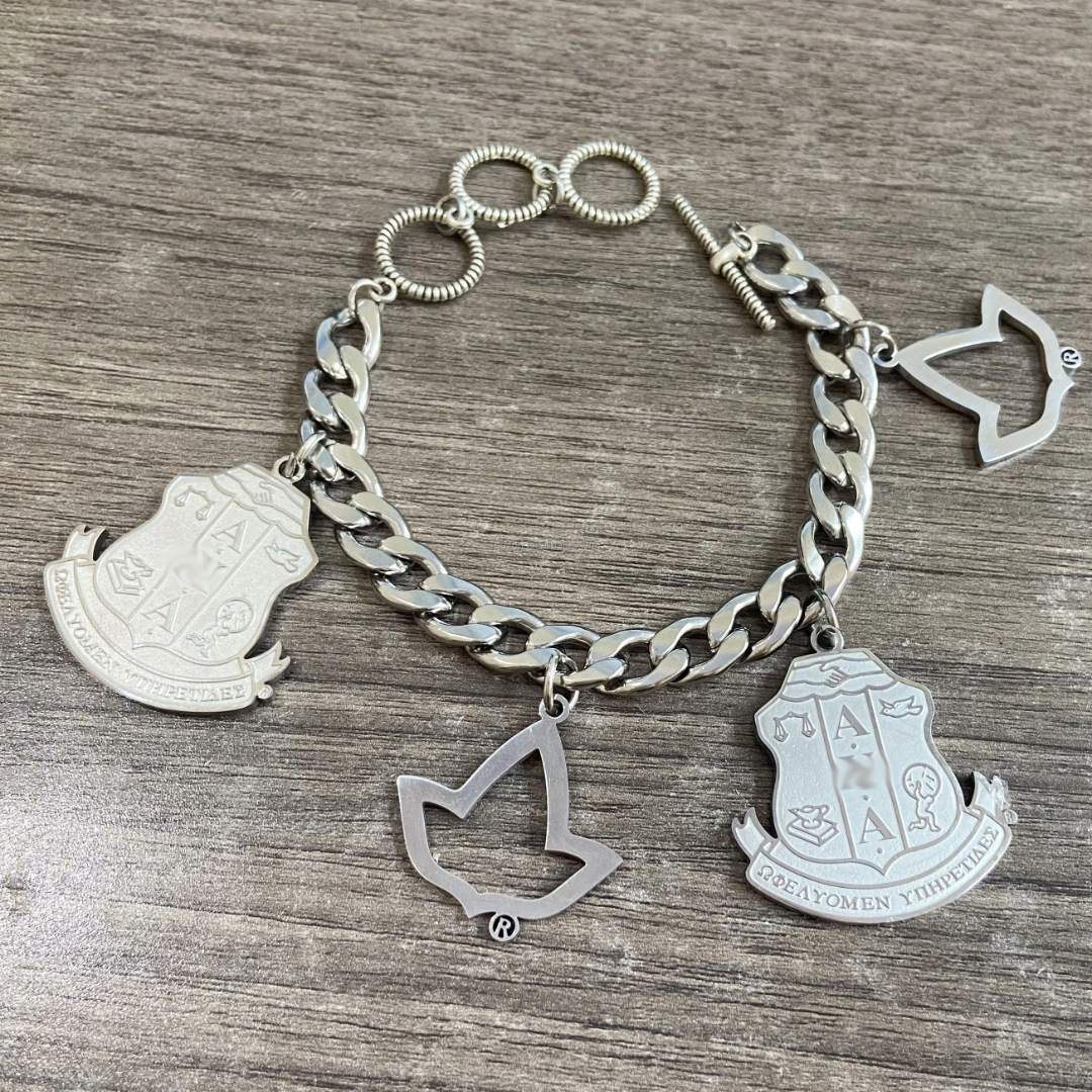 AKA Stainless Steel Charm Bracelet