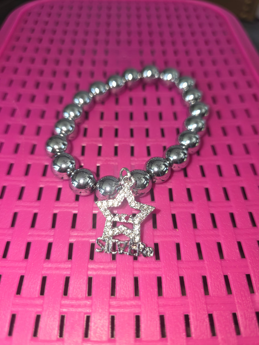 AKA Silver Beaded Bracelet