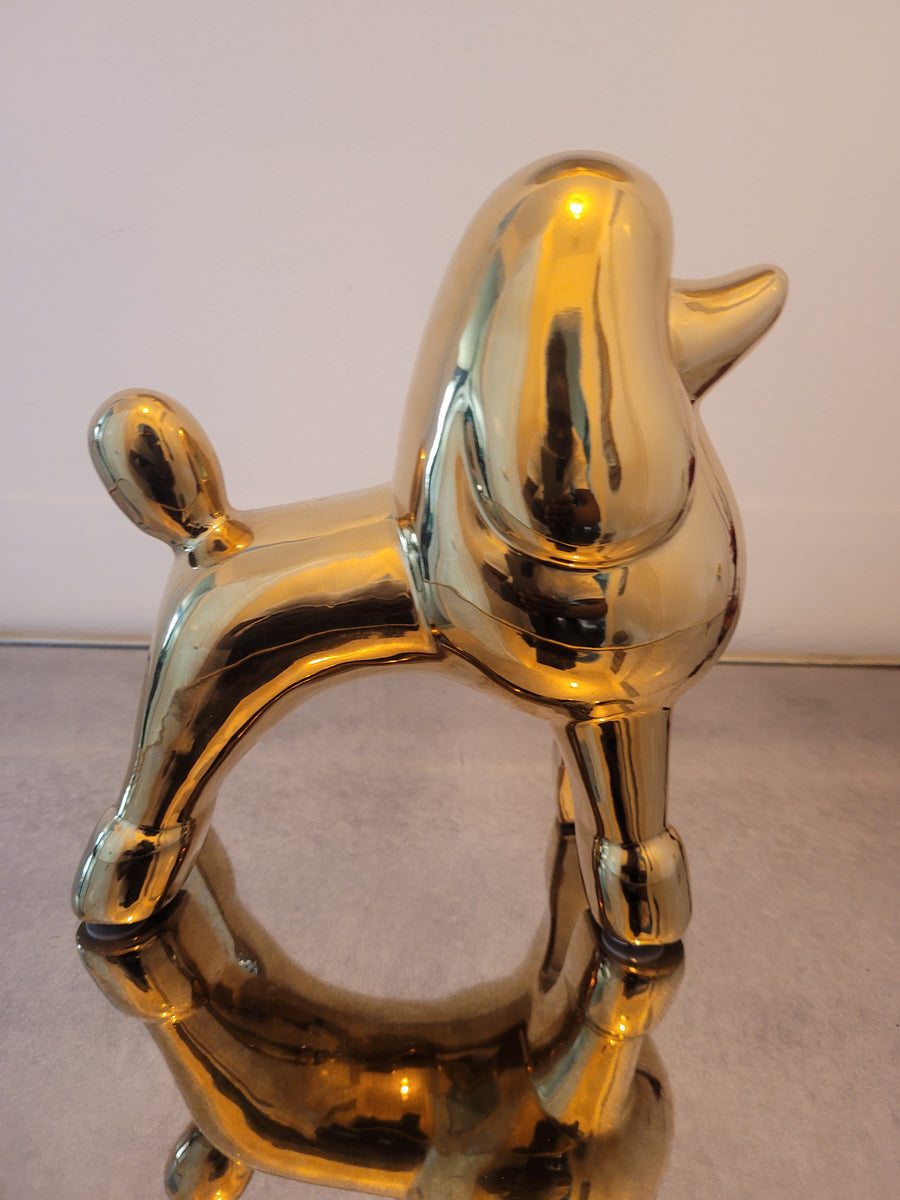 Gold Ceramic Poodle