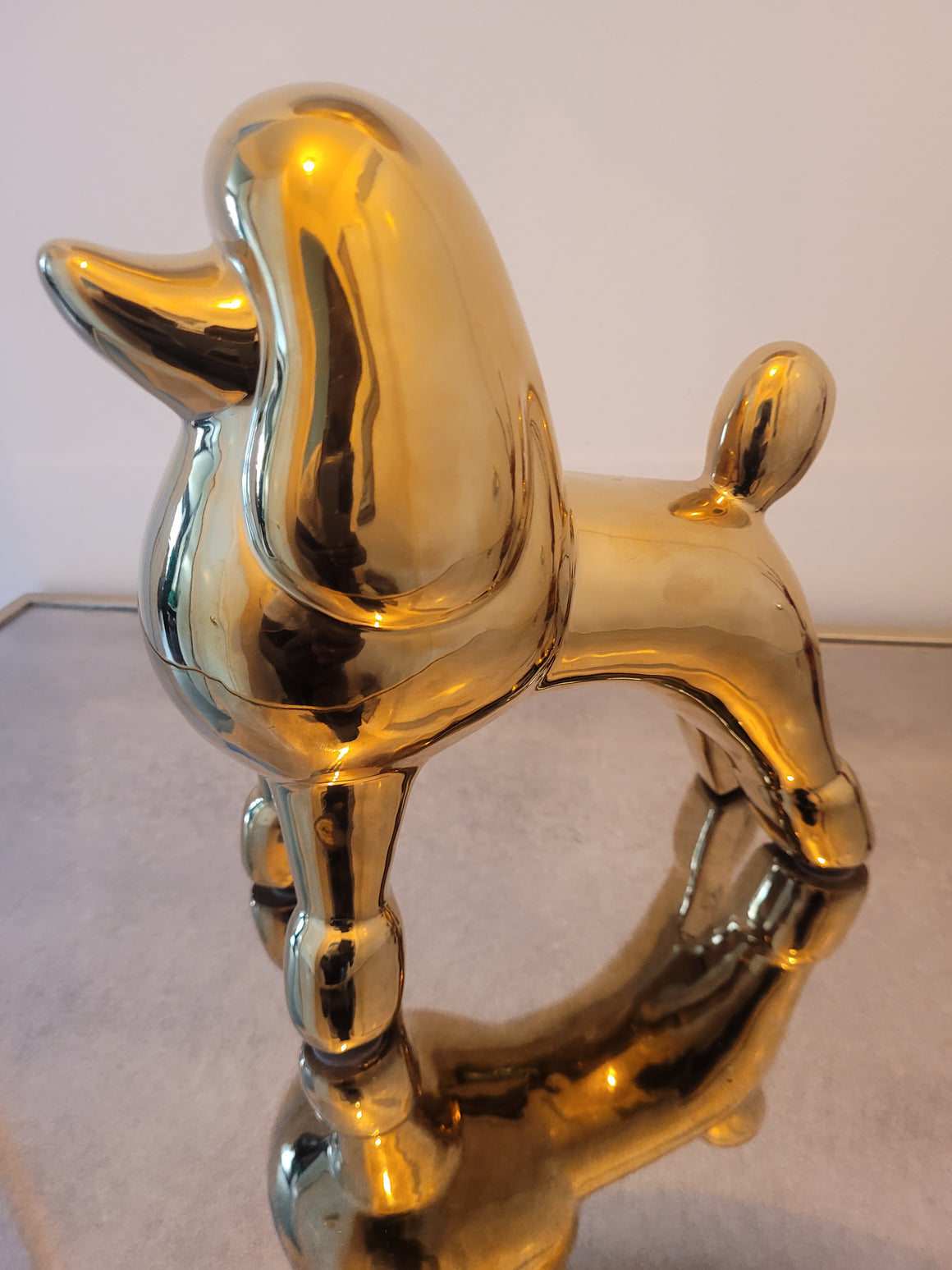 Gold Ceramic Poodle