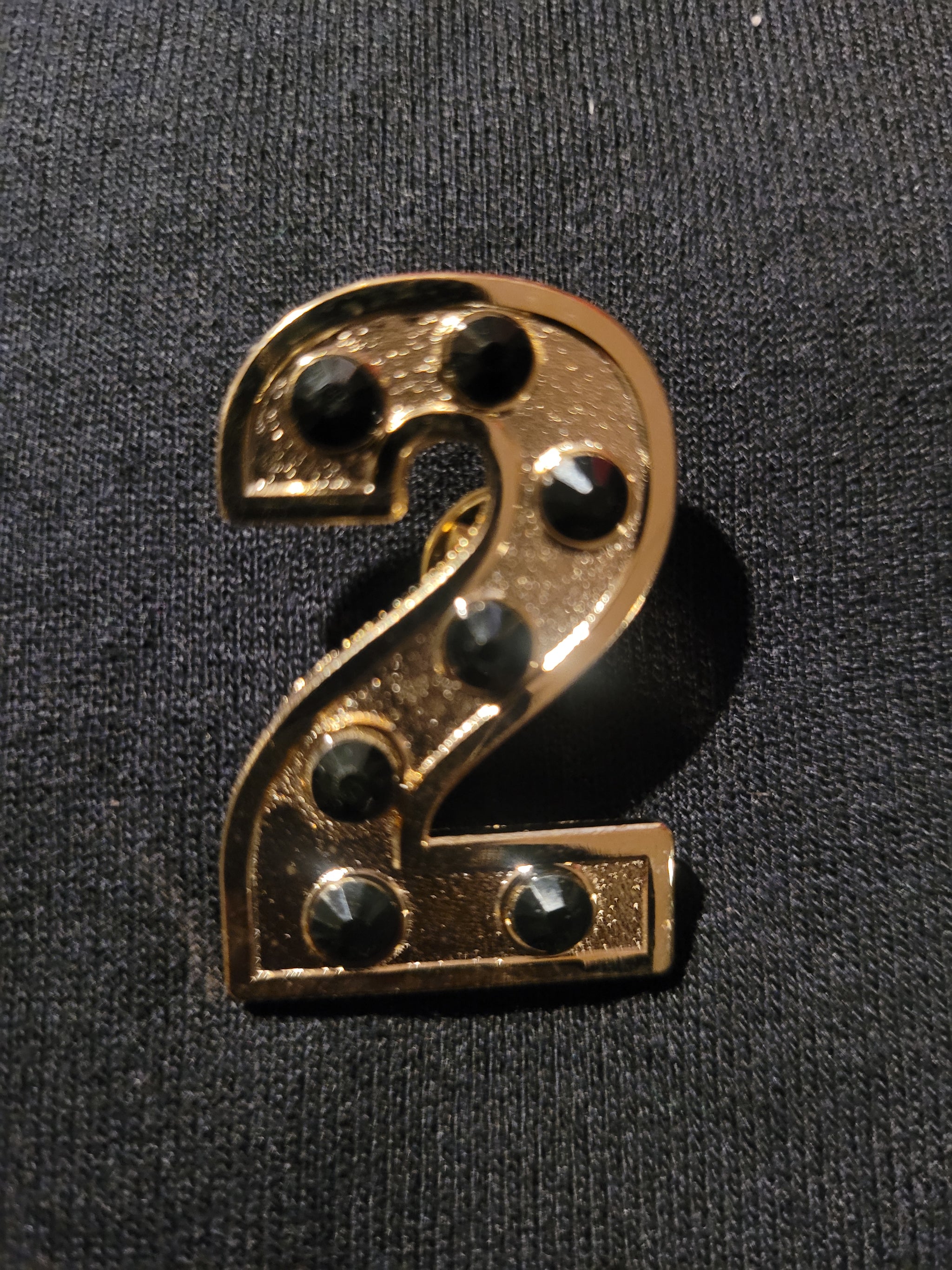 Number Two Pin Gold Number Lapel Pins - Greek CertiPHIed Apparel