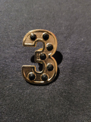 Gold Number Lapel Pins
