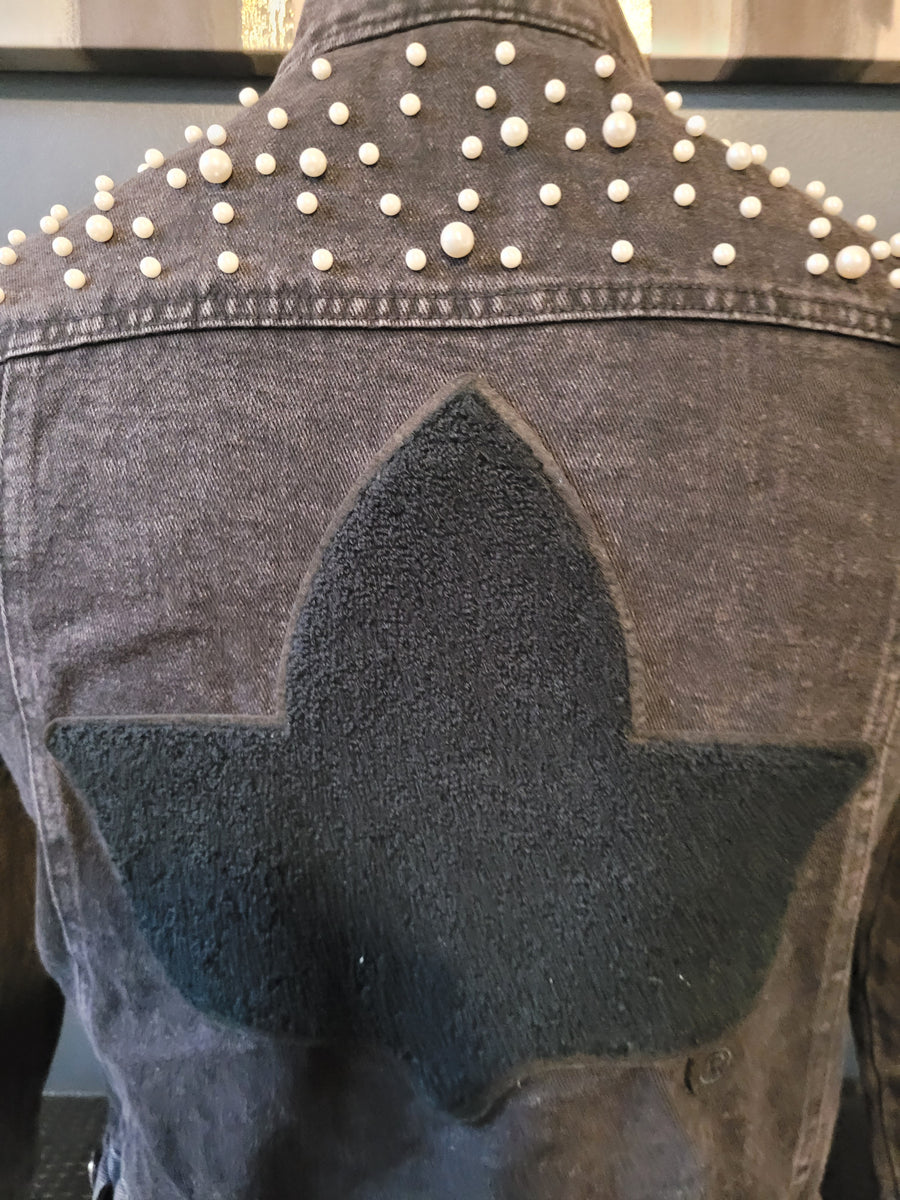 Black Denim Ivy Pearl Jacket