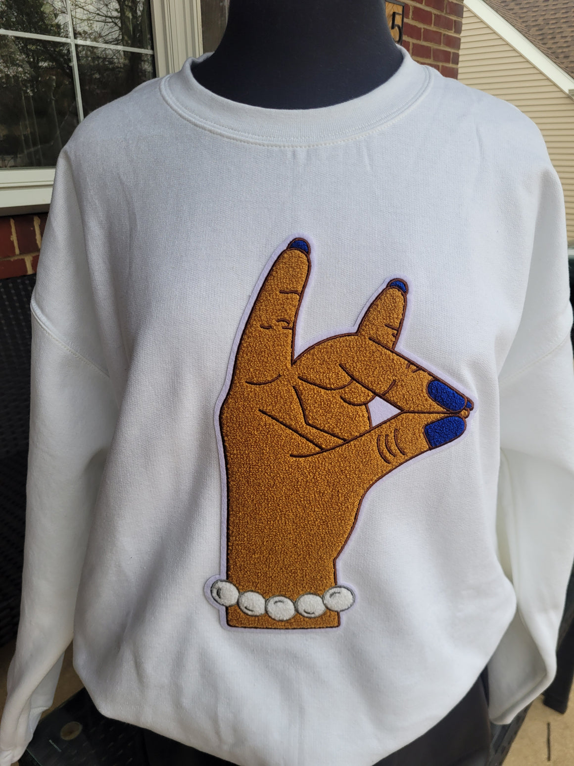 Zeta Chenille Hand sign Sweatshirt