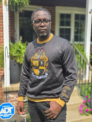 Alpha Chenille Crest Sweatshirt with Script