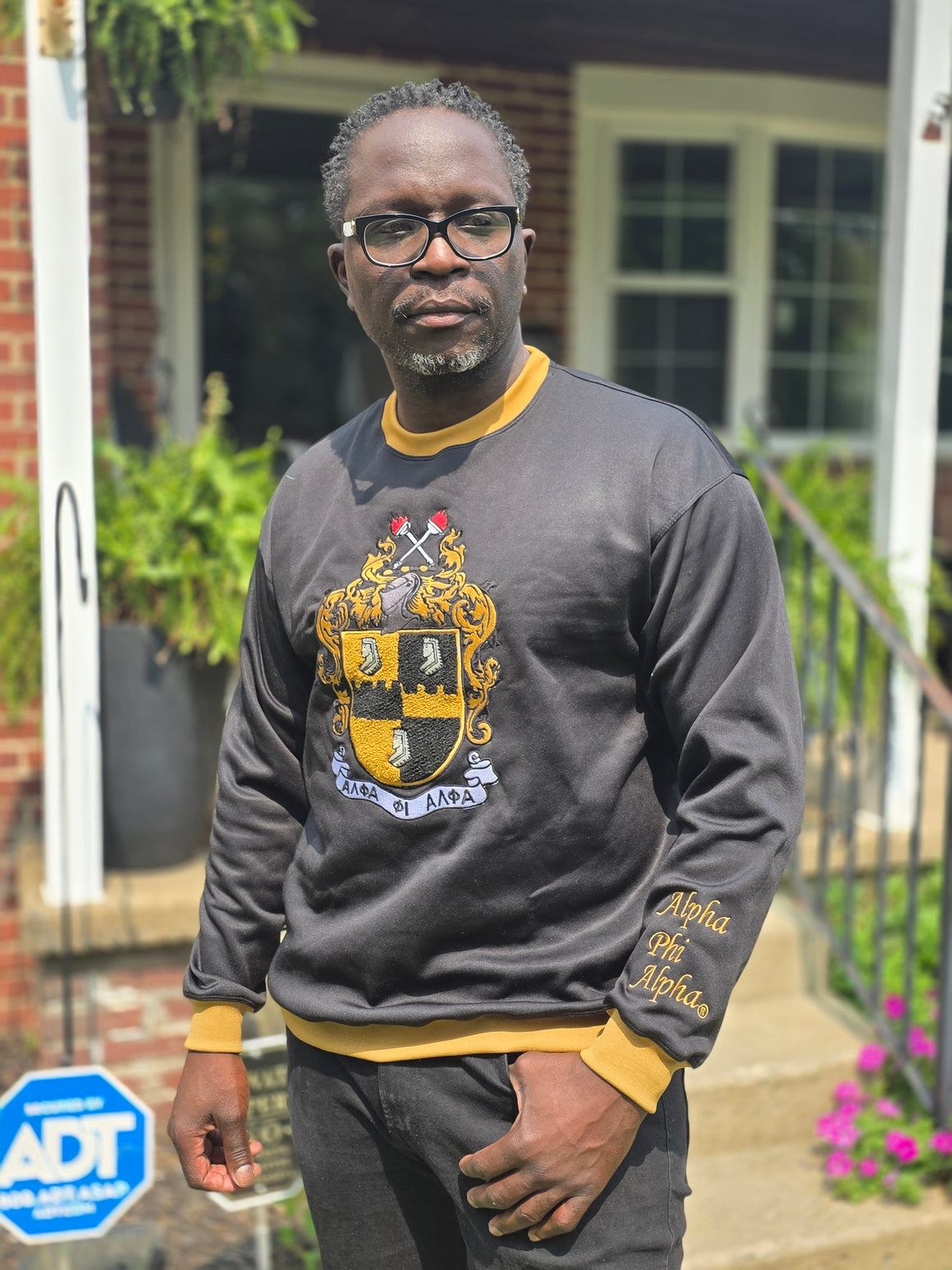 Alpha Chenille Crest Sweatshirt with Script