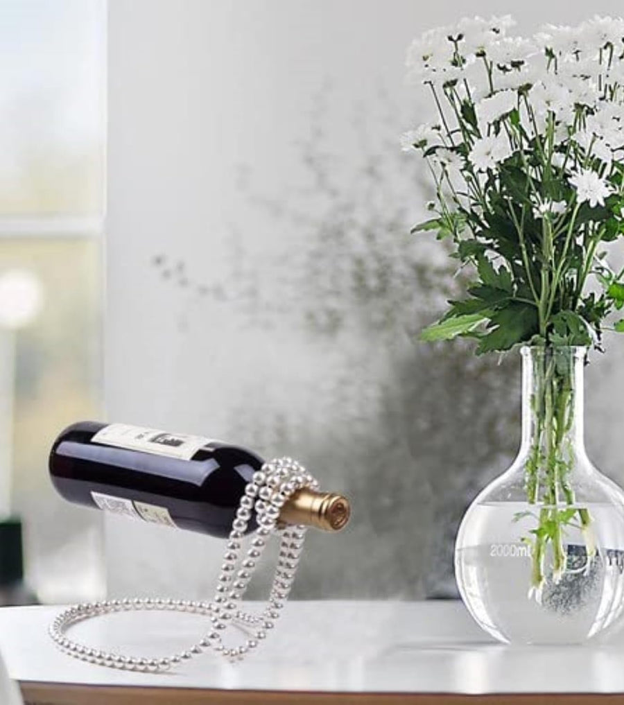 Pearl Necklace Suspension Wine Bottle Holder