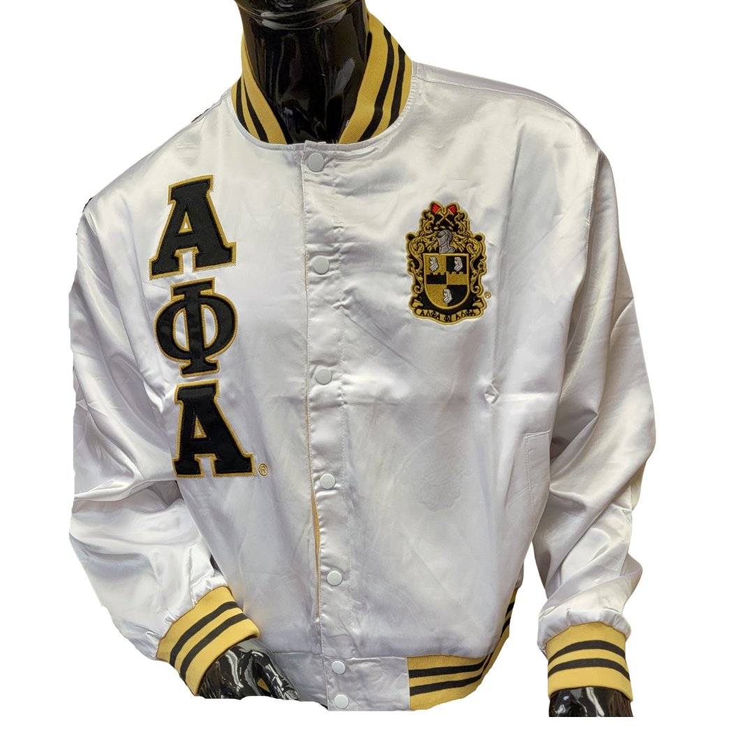 Alpha Textile Jacket Alpha Satin Jacket - Greek CertiPHIed Apparel