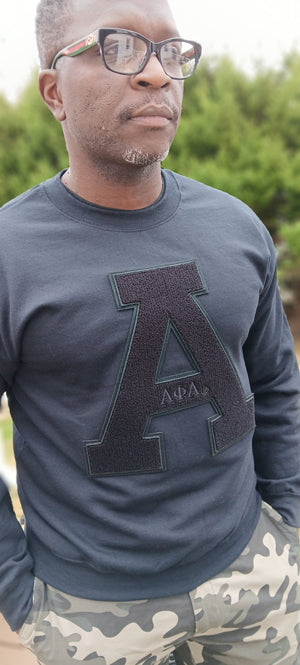 Monochromatic Chenille "A" Crewneck