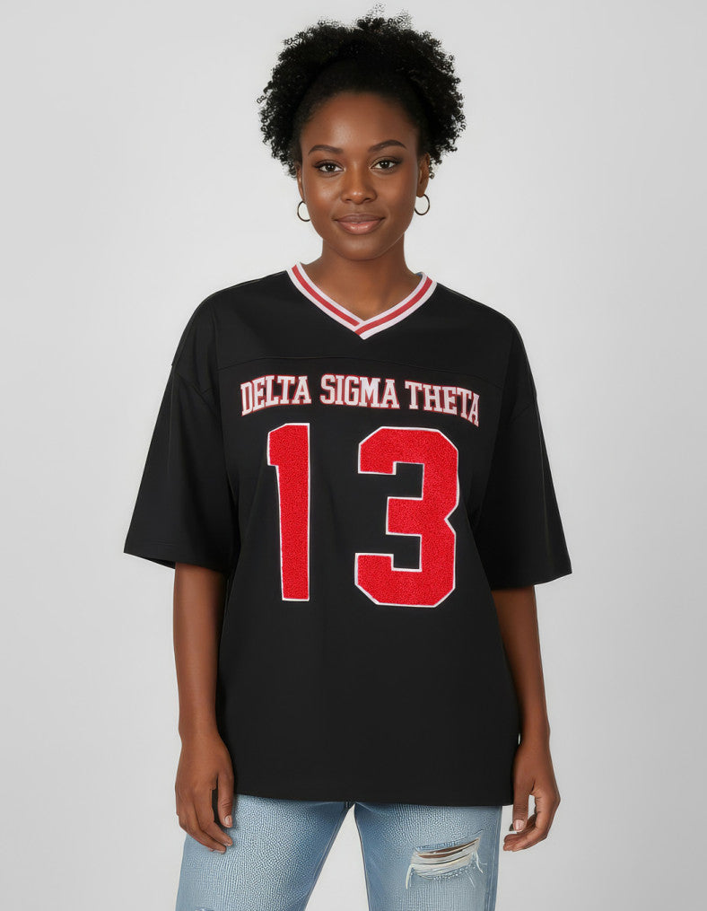 DELTA OVERSIZED CHENILLE FOOTBALL JERSEY