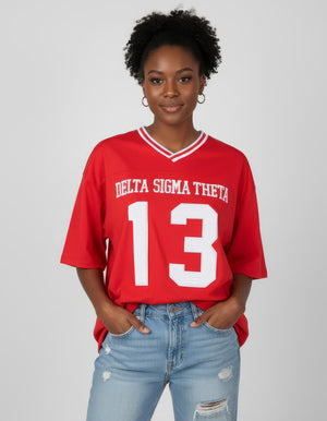 DELTA OVERSIZED CHENILLE FOOTBALL JERSEY