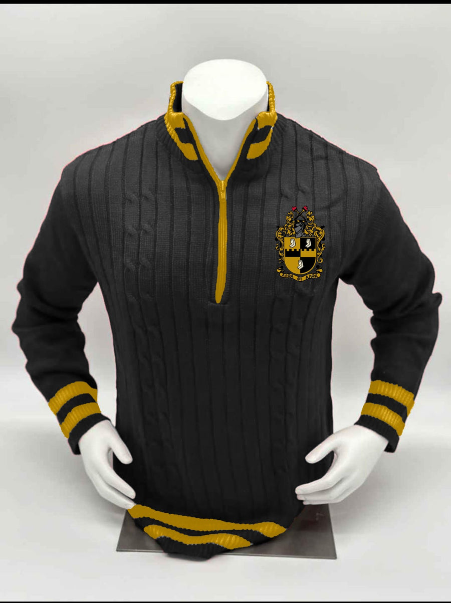 ALPHA 3/4 ZIP RIBBED SWEATER (PRE-ORDER ONLY)