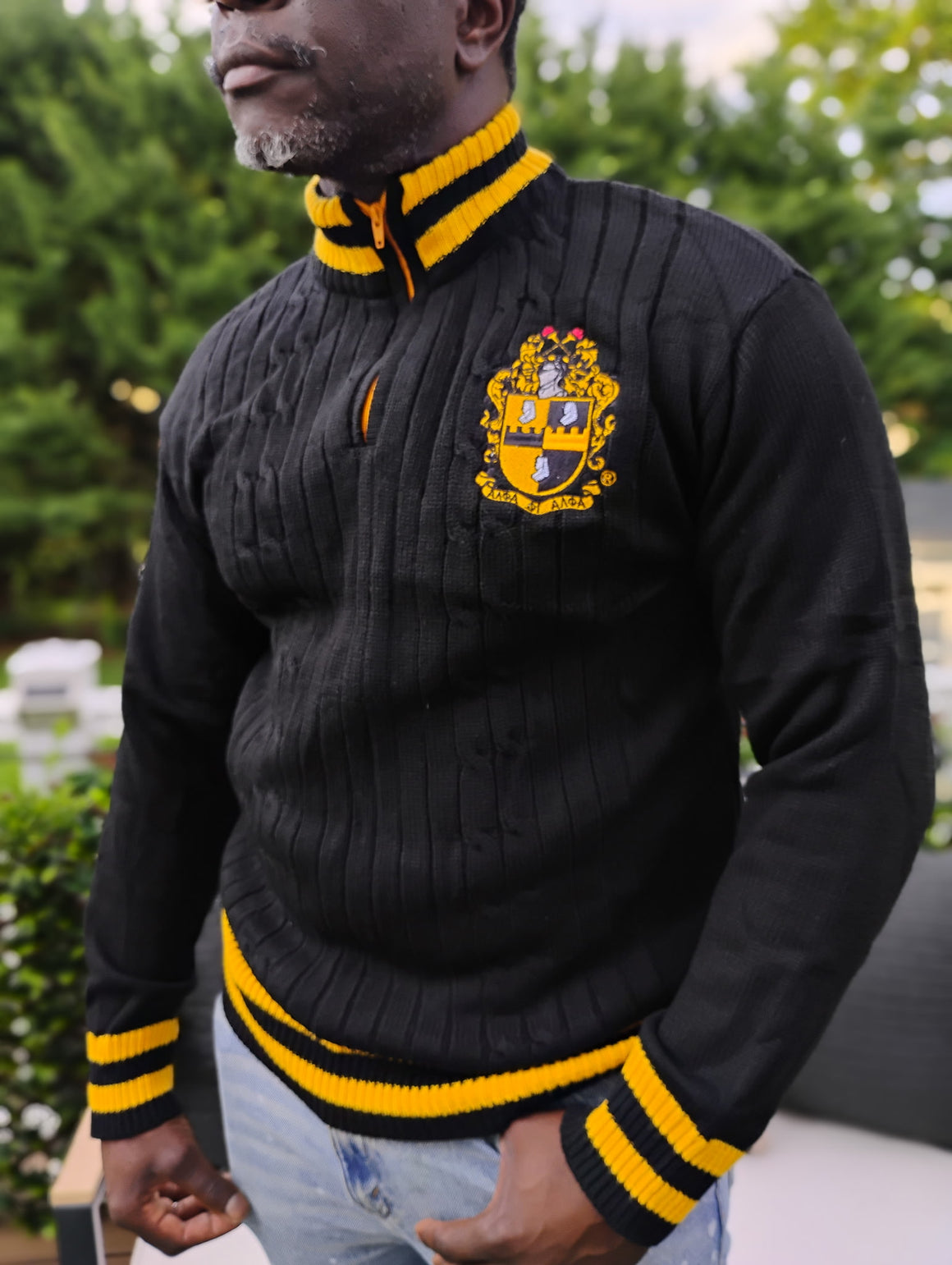 ALPHA 3/4 ZIP RIBBED SWEATER (PRE-ORDER ONLY)