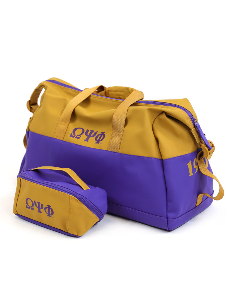 NEW OMEGA DUFFLE AND TOILTERY BAG SET