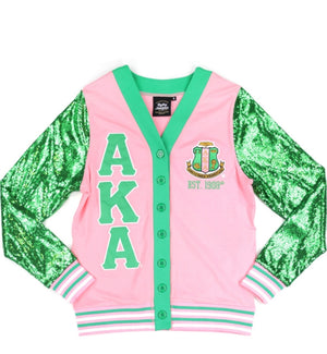 AKA CARDIGAN WITH SEQUIN SLEEVES