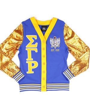 NEW SGRHO LIGHT CARDIGAN WITH SEQUIN SLEEVES