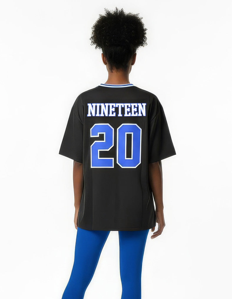 ZETA OVERSIZED CHENILLE FOOTBALL JERSEY