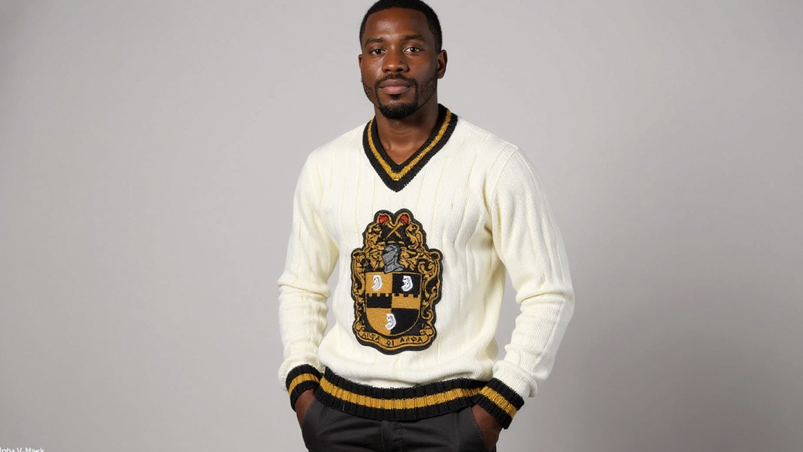 Vintage Alpha Cream V Neck Sweater