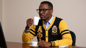 Alpha Cardigan with gold sleeves