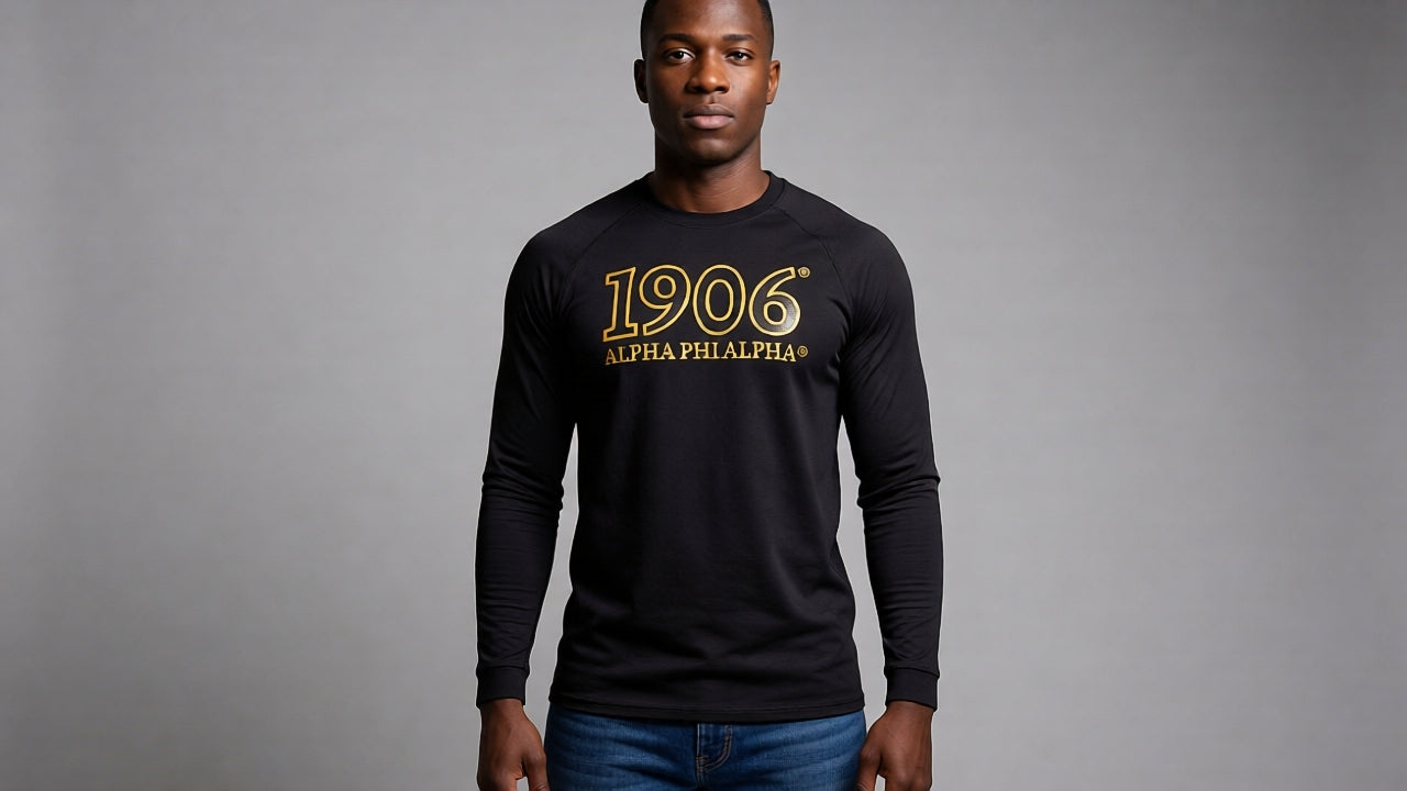 Alpha Embroidered Long Sleeve Shirt