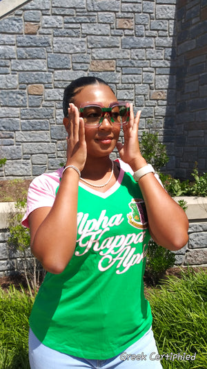 AKA Sequin V Neck Tee