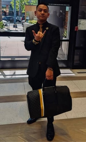 Alpha "LV" Damier Inspired Weekender Bag