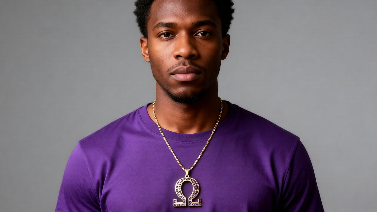Omega Necklace with purple stones