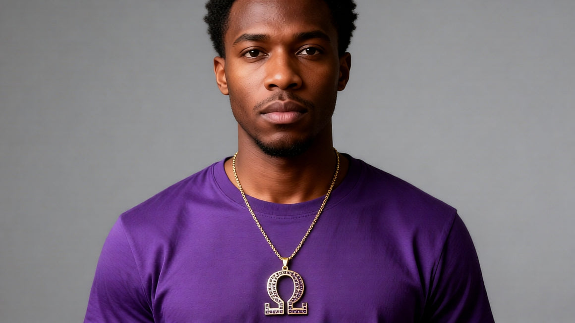 Omega Necklace with purple stones
