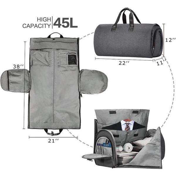 Grey Alpha Duffel/Garment Bag Greek CertiPHIed Apparel