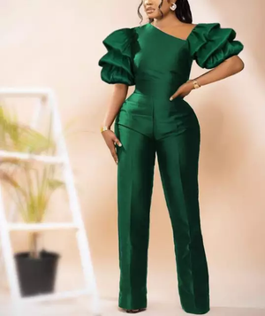 Puffy Sleeve/ High Waist Jumpsuits