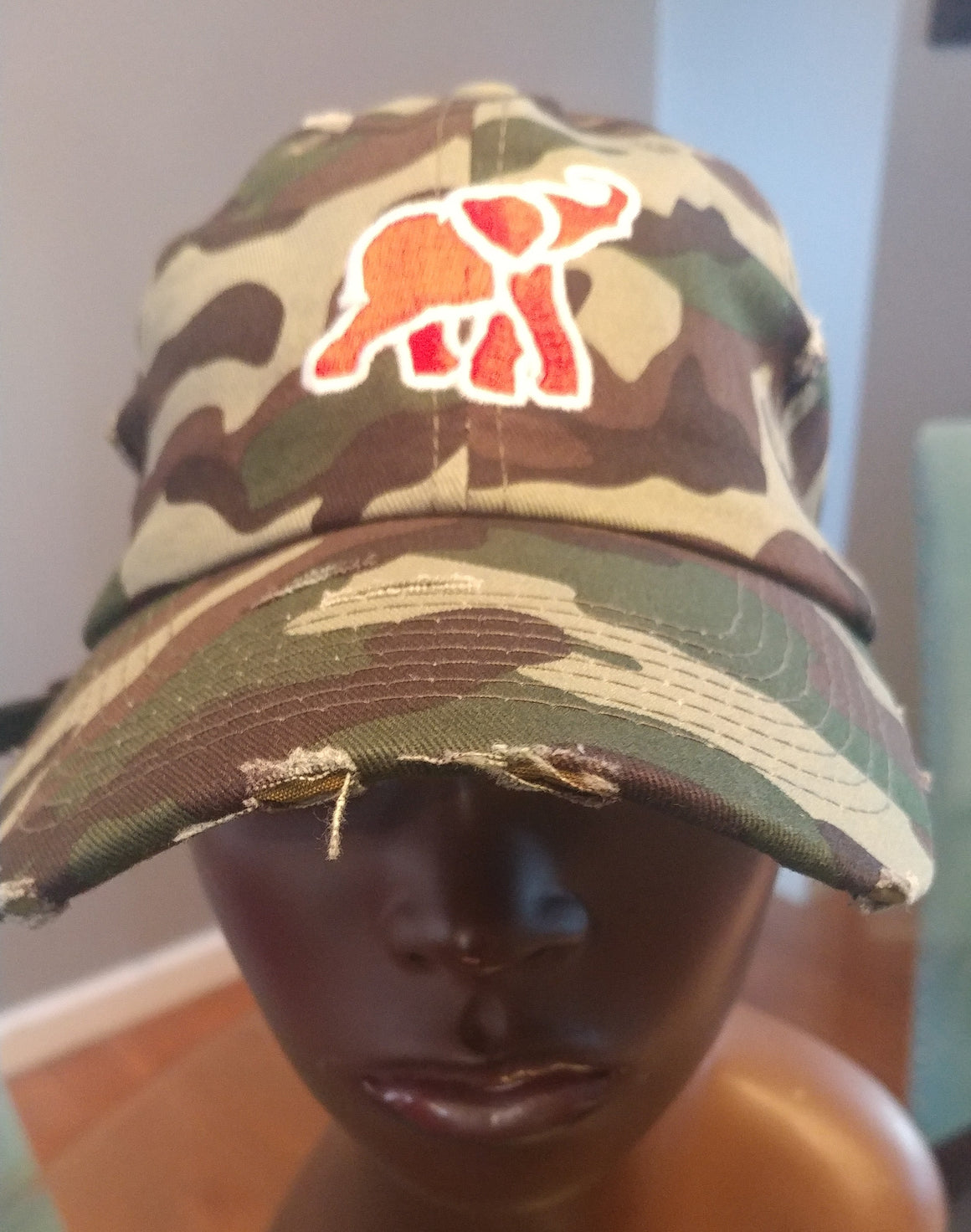 Distressed Camo Elephant Hat