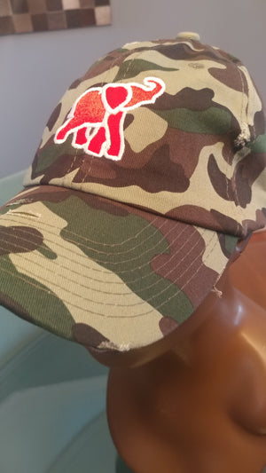 Distressed Camo Elephant Hat