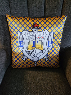 S G Rho Satin Checkered Pillow