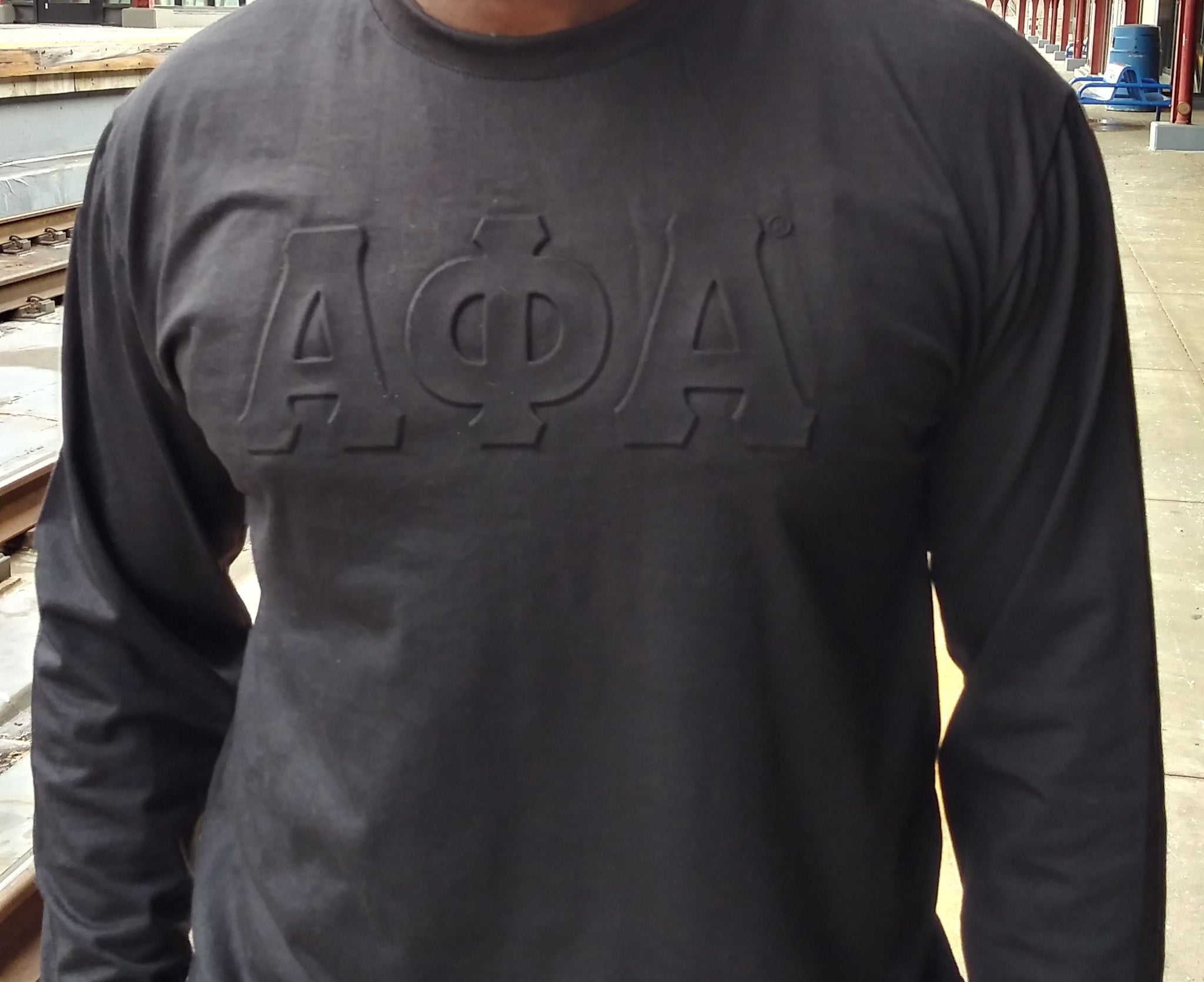 ALPHA EMBOSSED LONG SLEEVE TEE