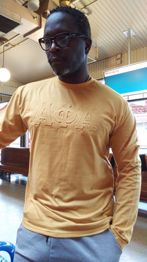 ALPHA EMBOSSED LONG SLEEVE TEE