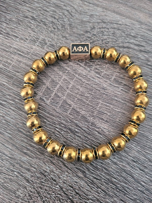 Gold Alpha Beaded Bracelet