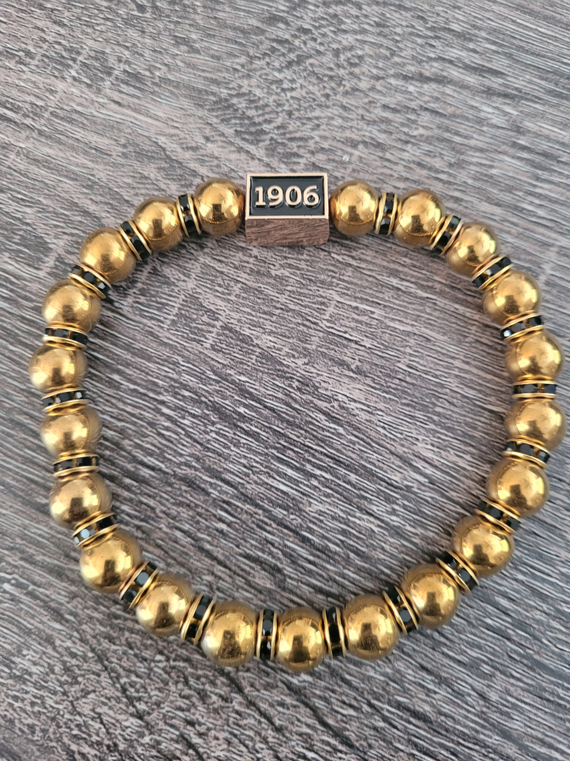 Gold Alpha Beaded Bracelet