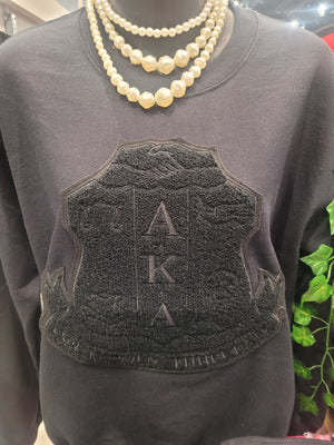 Black Monochromatic  AKA Chenille Shield Swear shirt