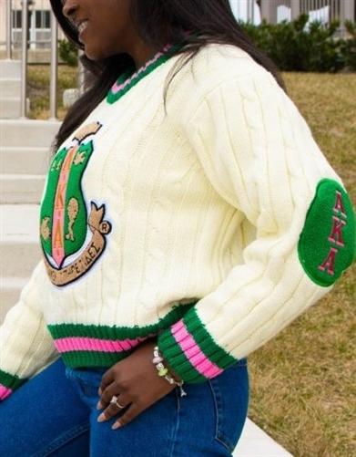 AKA V Neck Cream Sweater