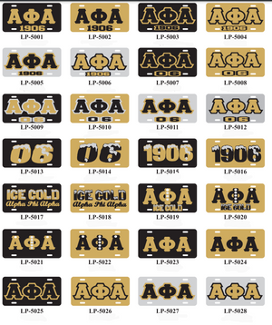 ALPHA PHI ALPHA LICENSE PLATES