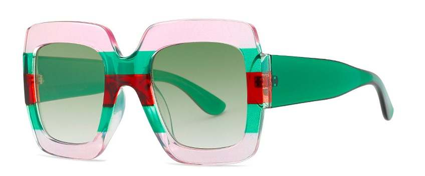 Pink Green Over sized Sunglasses