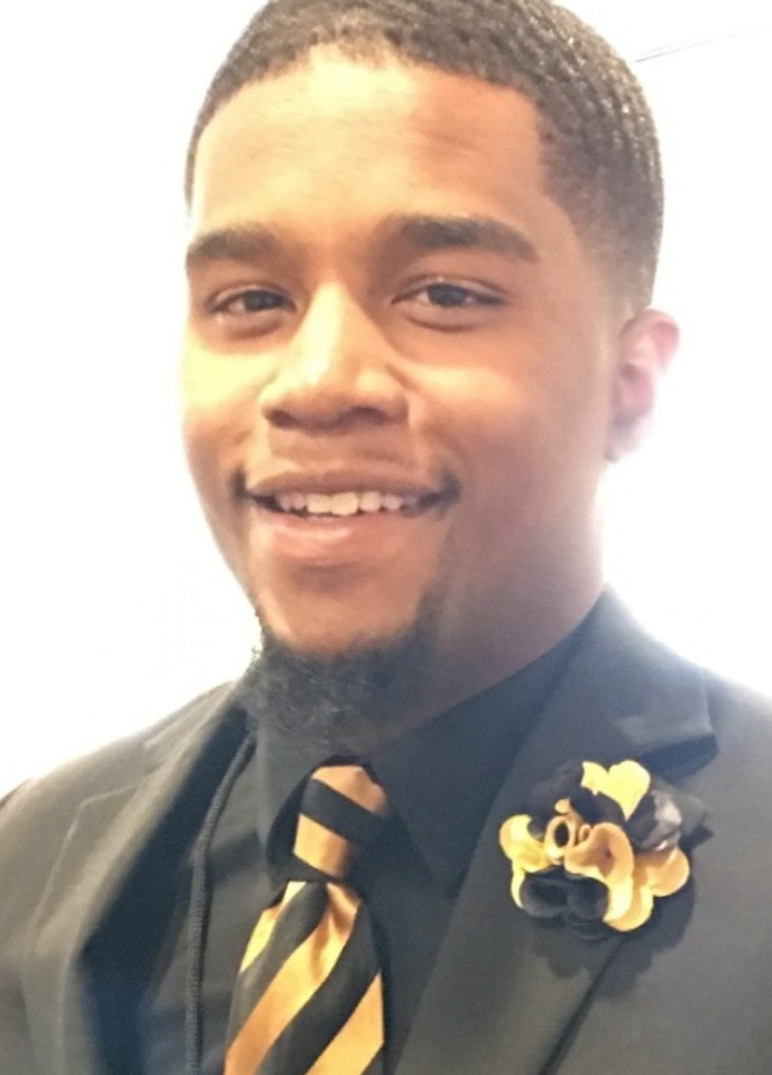 Black & Gold Floral Lapel Pin