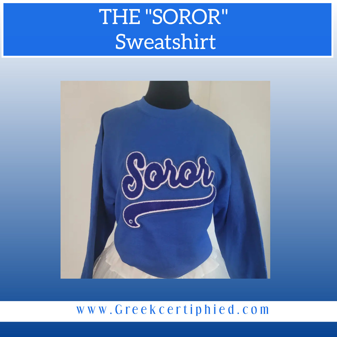 Zeta "SOROR" Chenille Sweatshirt