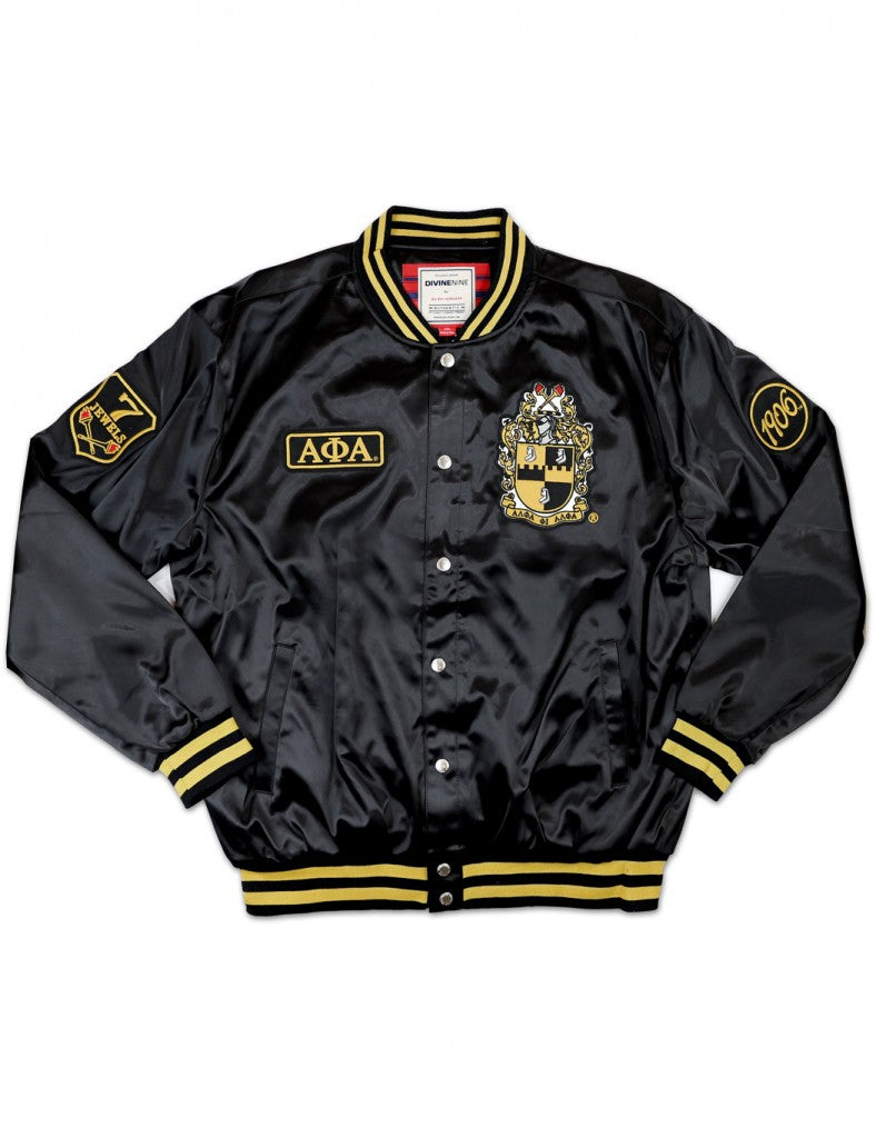 Satin Jacket-Men of Black & Gold