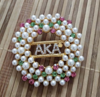 AKA Pearl Circle Brooch