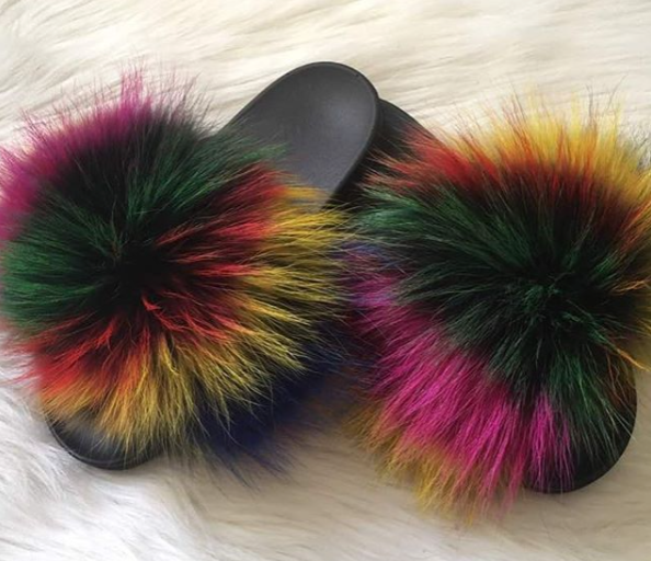 Multi-color Raccoon Slippers