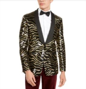 Black & Gold Zebra stripe sequin Blazer