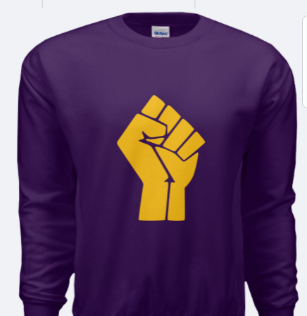 Purple & Gold Black Power Crewneck